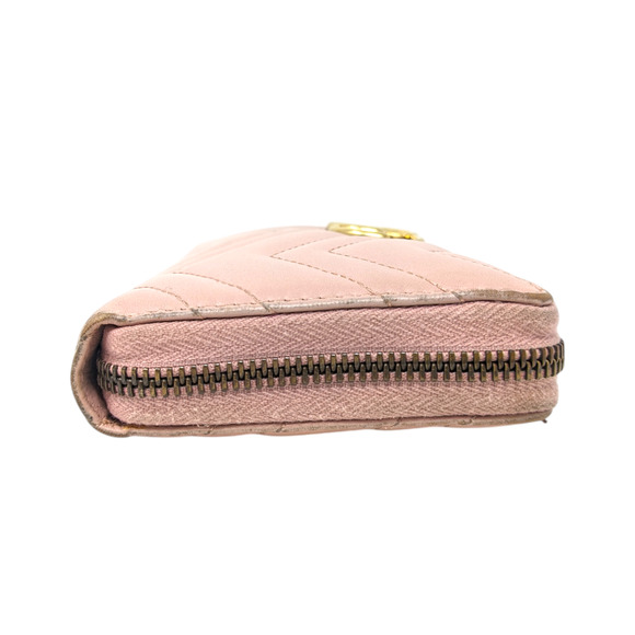 Gucci GG Marmont Pink Calfskin Zip Wallet Leather - Picture 7 of 10
